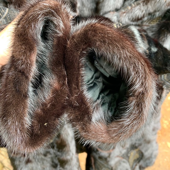2X Mink Fur Parka Coat Quilted Liner 50”Bust😍EXCL - Picture 10 of 14